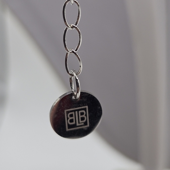 BB LILA Women's 18" Silver Beautiful Baby Necklace Cuban Link Chain Flat Lay - Picture 4 of 7